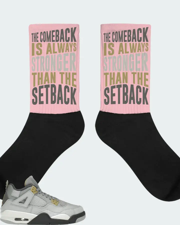 Jordan 4 Retro SE Sneaker Matching Pink Socks - The Comeback