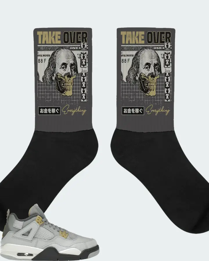 Jordan 4 Retro SE Sneaker Matching Dark Grey Socks - Take Over