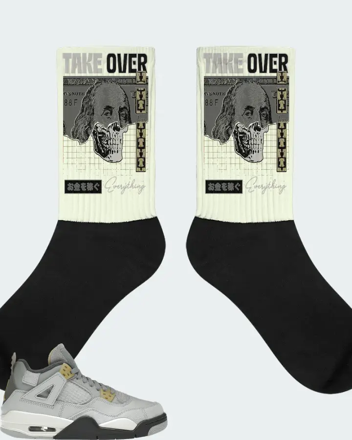 Jordan 4 Retro SE Sneaker Matching Citron Socks - Take Over