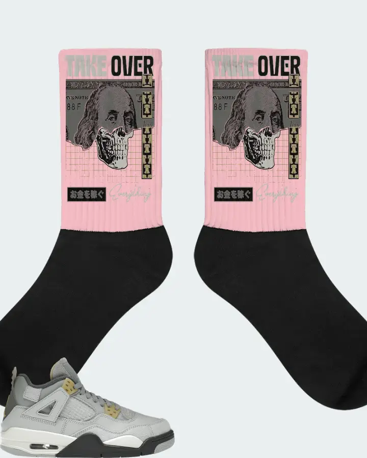 Jordan 4 Retro SE Sneaker Matching Pink Socks - Take Over