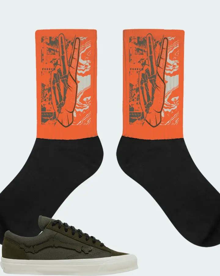 Vans OG Style 36 LX Sneaker Matching Orange Socks - Peace of mind