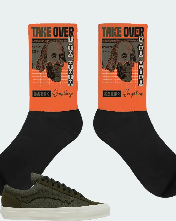 Vans OG Style 36 LX Sneaker Matching Orange Socks - Take Over