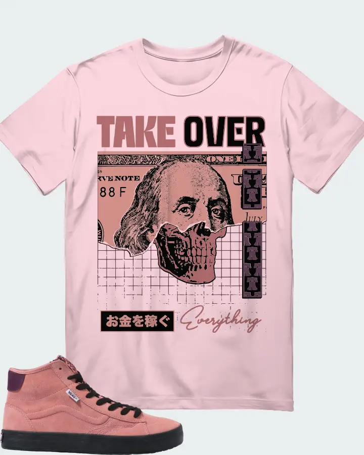 Vans The Lizzie Sneaker Matching Soft Pink T-Shirt - Take Over