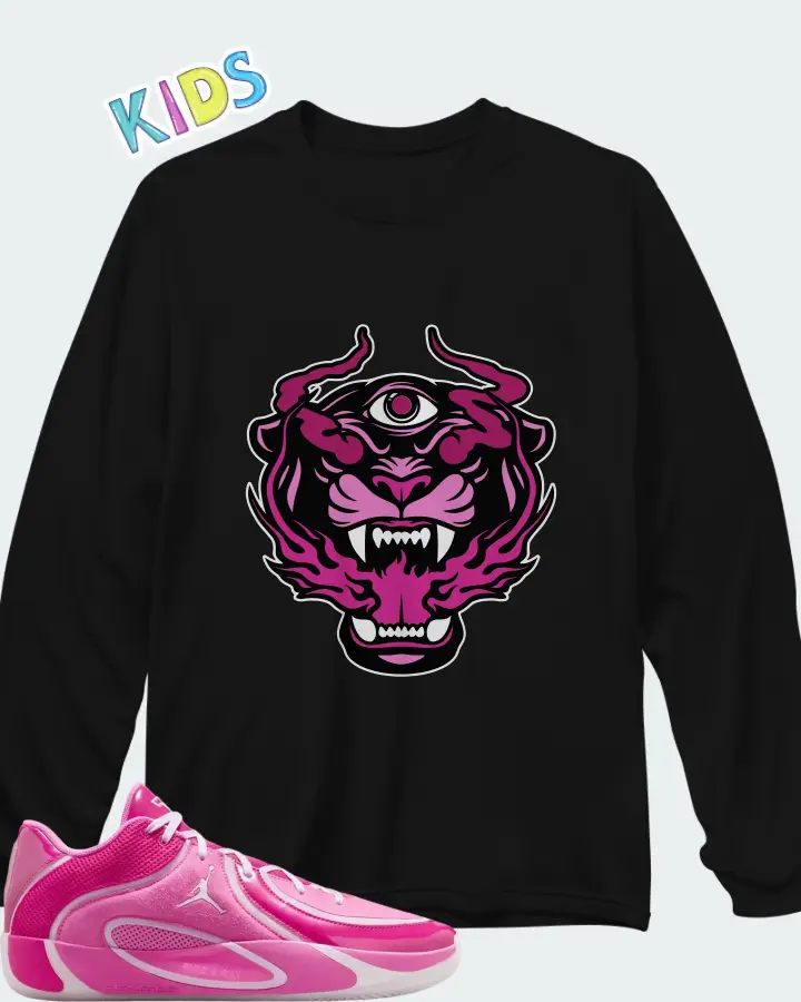 Air Jordan Tatum 4 China Rose Matching Kid's Long Sleeve T-Shirt