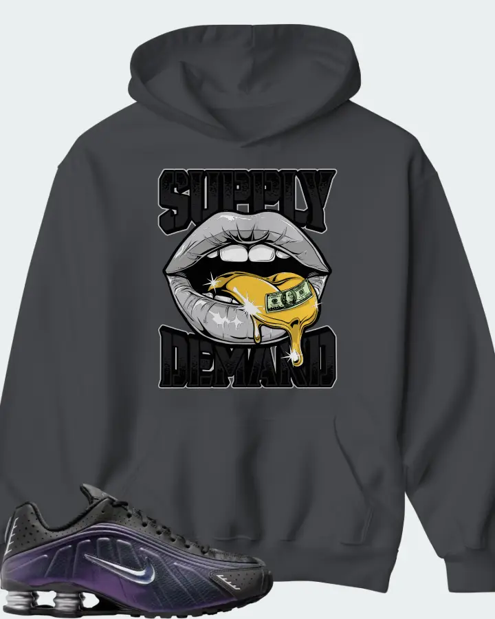 Nike Shox R4 Black Metallic Silver Purple Dynasty Matching Hoodie