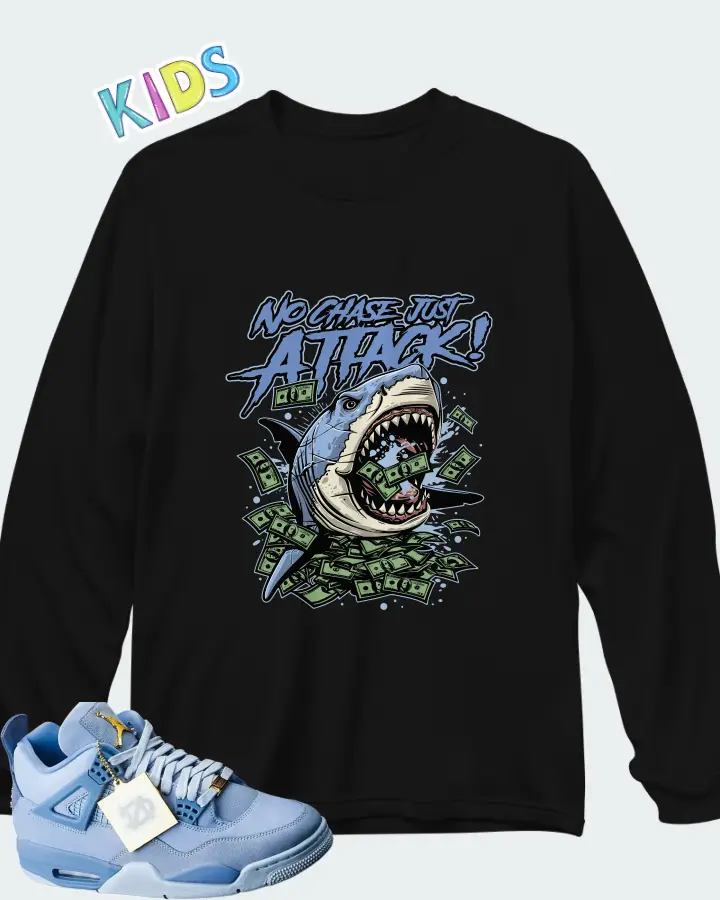 Air Jordan 4 UNC PE (2025) Matching Kid's Long Sleeve T-Shirt