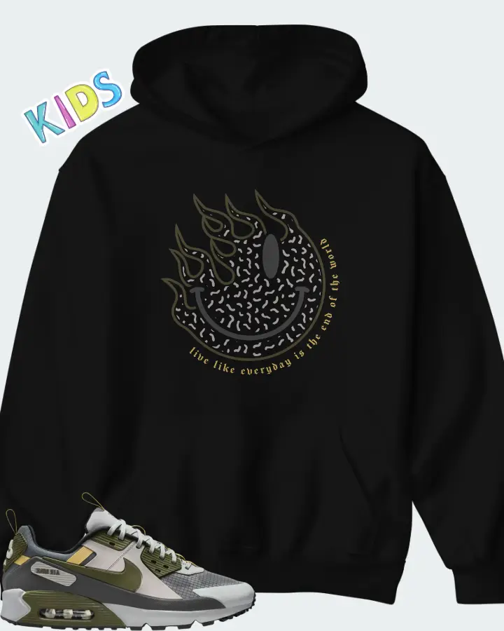 Nike Air Max 90 Drift Cargo Khaki Matching Kid's Hoodie