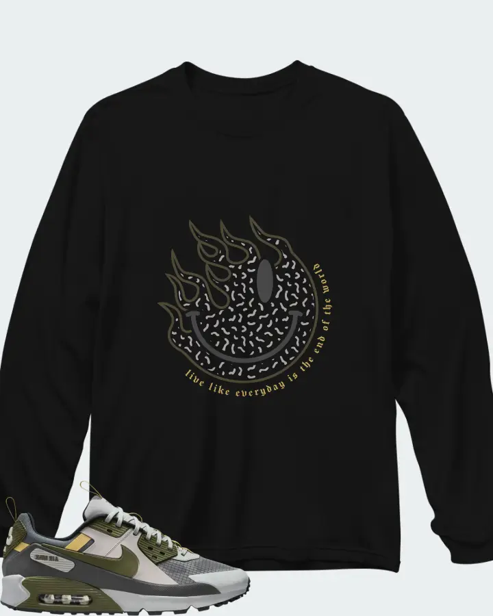 Nike Air Max 90 Drift Cargo Khaki Matching Long Sleeve T-Shirt