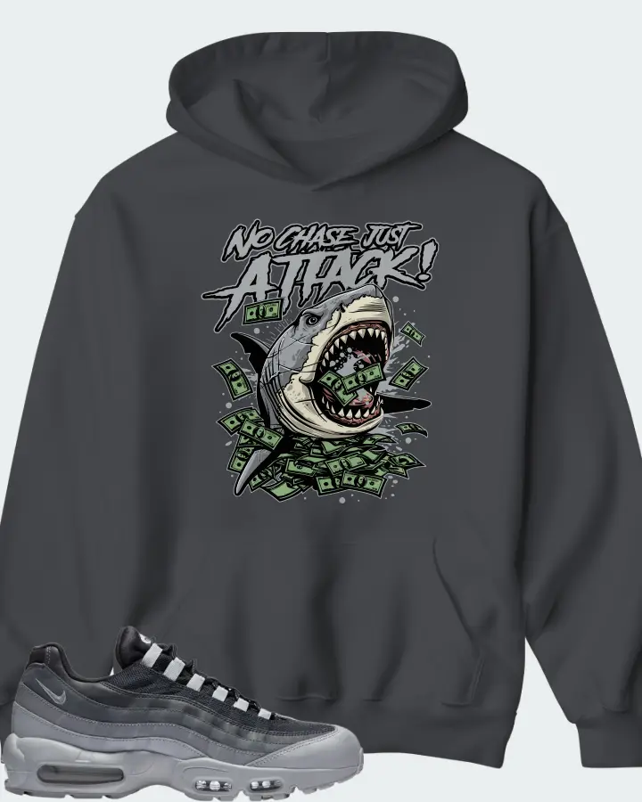 Nike Air Max 95 Wolf Grey Cool Grey Dark Grey Matching Hoodie