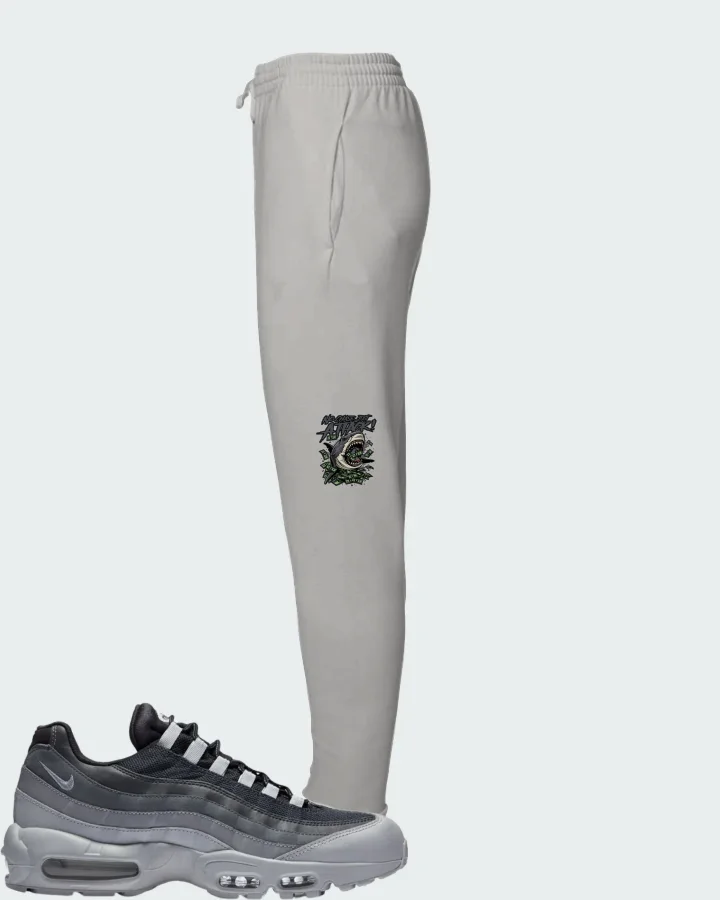 Nike Air Max 95 Wolf Grey Cool Grey Dark Grey Matching Joggers