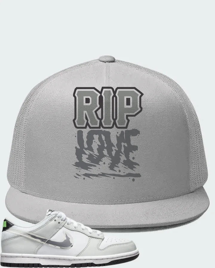 Nike Dunk Low Glitch Swoosh White Grey (GS) Matching Hat
