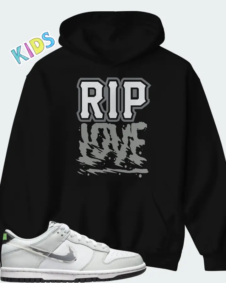 Nike Dunk Low Glitch Swoosh White Grey (GS) Matching Kid's Hoodie