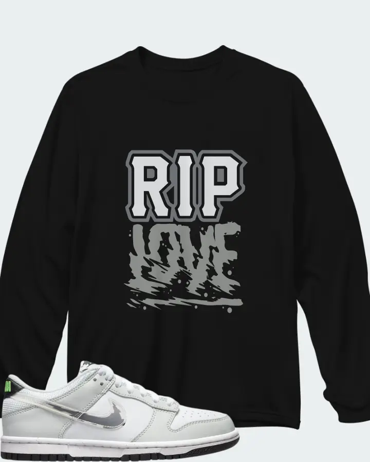 Nike Dunk Low Glitch Swoosh White Grey (GS) Matching Long Sleeve T-Shirt