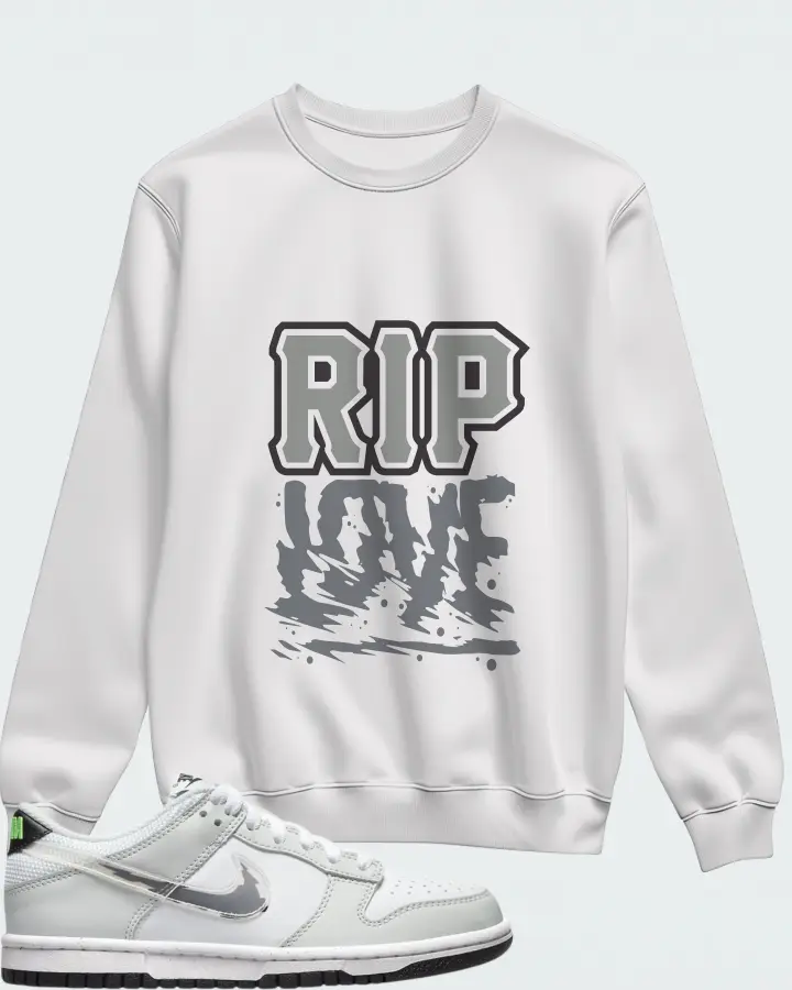 Nike Dunk Low Glitch Swoosh White Grey (GS) Matching Sweatshirt