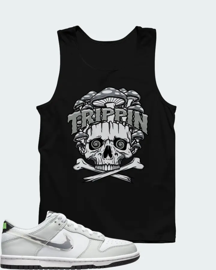 Nike Dunk Low Glitch Swoosh White Grey (GS) Matching Tank Top