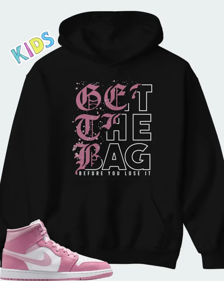 Air Jordan Jordan 1 Mid Elemental Pink Iced Carmine Matching Kid's Hoodie