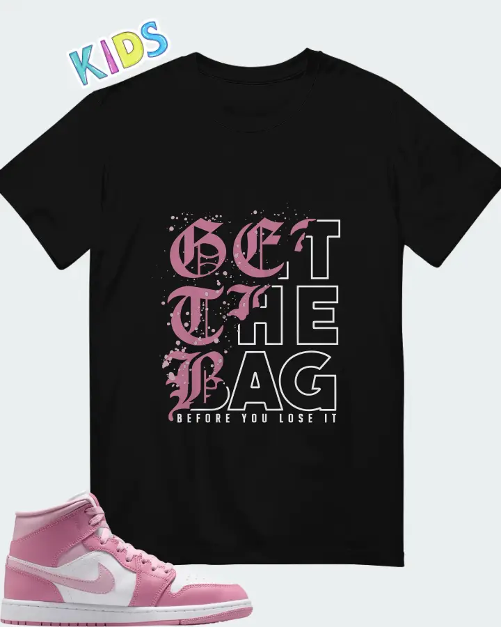 Air Jordan Jordan 1 Mid Elemental Pink Iced Carmine Matching Kid's T-Shirt