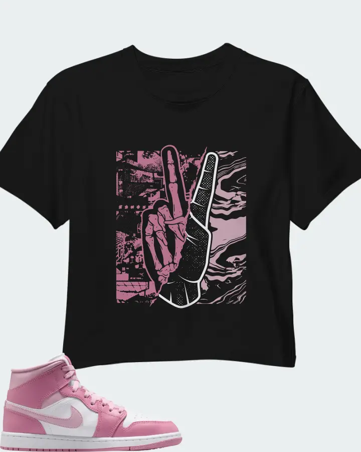Air Jordan Jordan 1 Mid Elemental Pink Iced Carmine Matching Crop Top