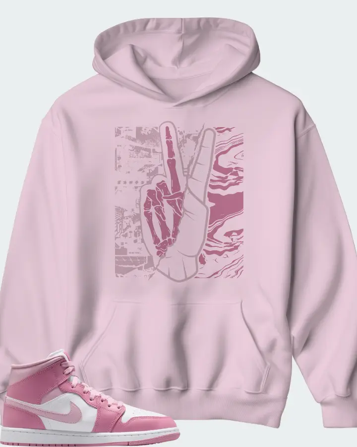 Air Jordan Jordan 1 Mid Elemental Pink Iced Carmine Matching Hoodie