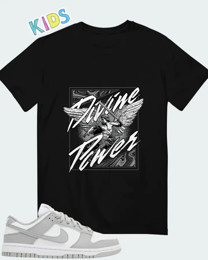 Nike Dunk Low Next Nature Light Smoke Grey Matching Kid's T-Shirt