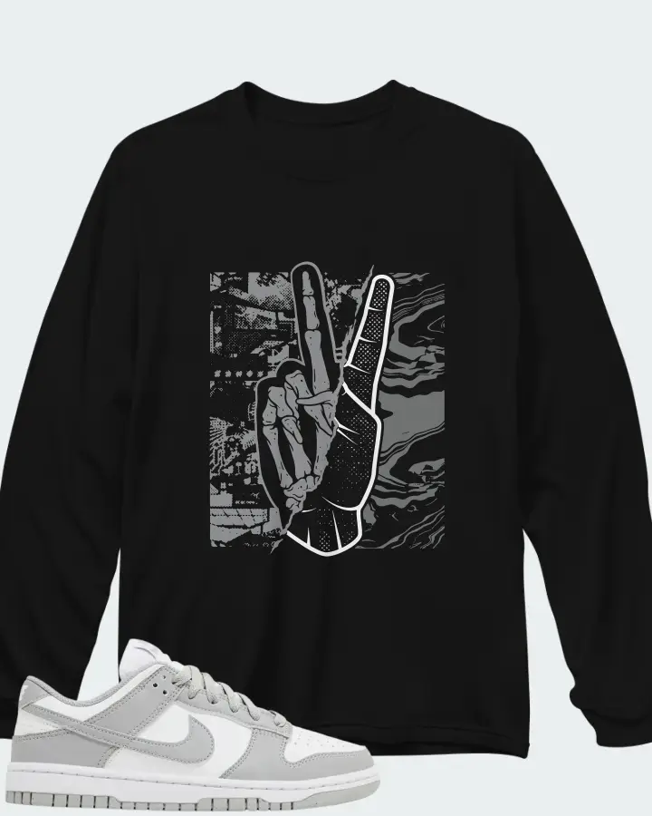 Nike Dunk Low Next Nature Light Smoke Grey Matching Long Sleeve T-Shirt