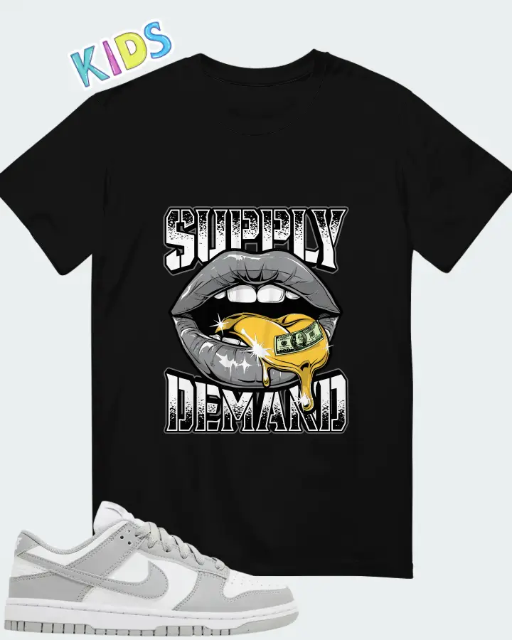 Nike Dunk Low Next Nature Light Smoke Grey Matching Kid's T-Shirt
