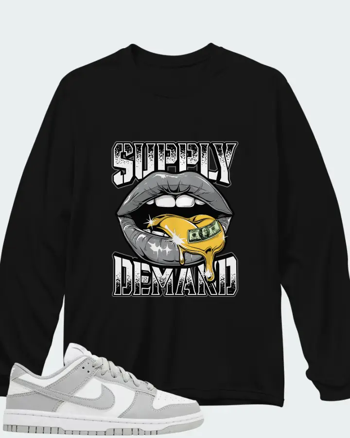 Nike Dunk Low Next Nature Light Smoke Grey Matching Long Sleeve T-Shirt