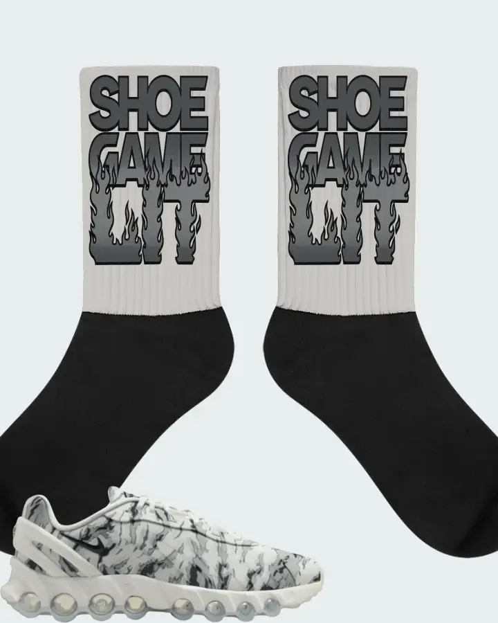 Nike Air Max Dn8 Summit White Cool Grey Sneaker Matching Grey Socks - Shoe Game Lit Refreshed