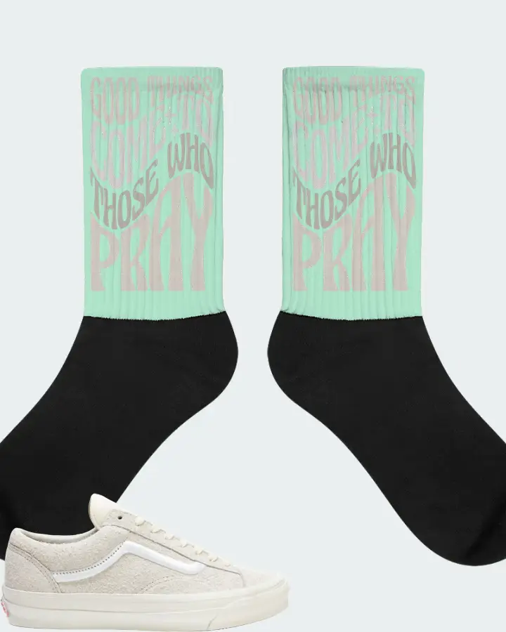Vans Og Style 36 LX Sneaker Matching Mint Socks - Good Things Come To Those Who Pray