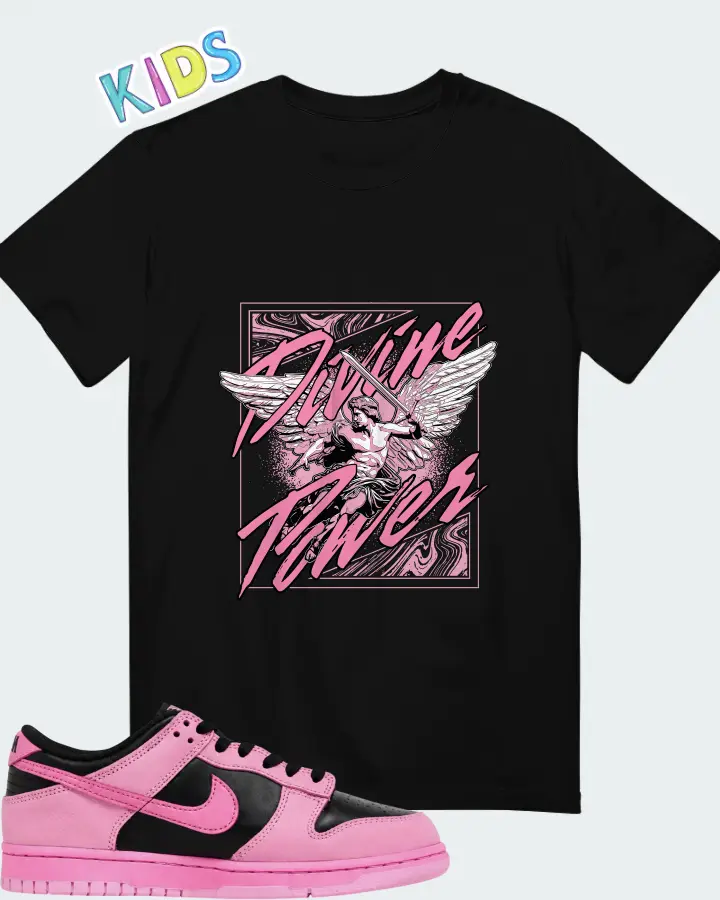 Nike Dunk Low SE Pink Rise Matching Kid's T-Shirt
