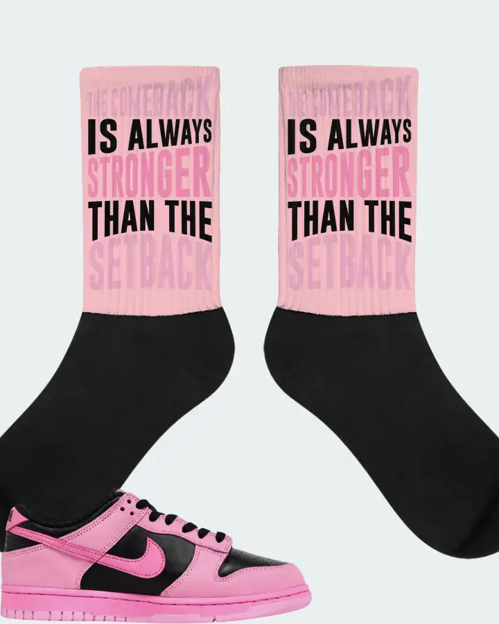Nike Dunk Low SE Pink Rise Sneaker Matching Pink Socks - The Comeback