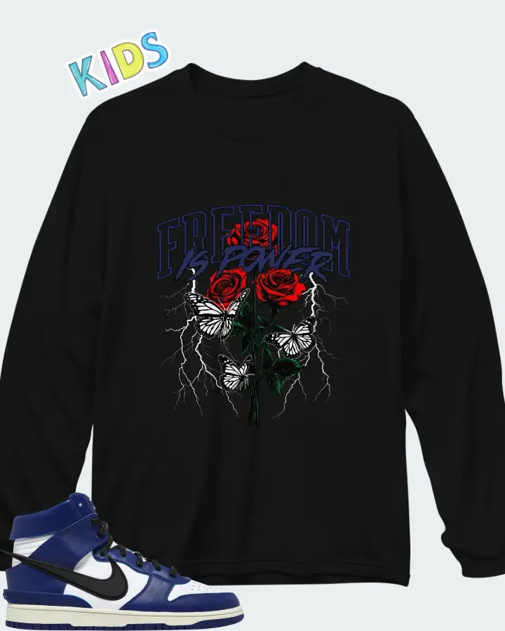 AMBUSH x Nike Dunk High Deep Royal Matching Kid's Long Sleeve T-Shirt