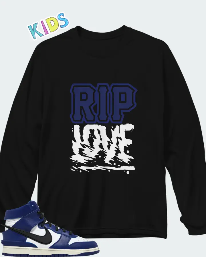 AMBUSH x Nike Dunk High Deep Royal Matching Kid's Long Sleeve T-Shirt