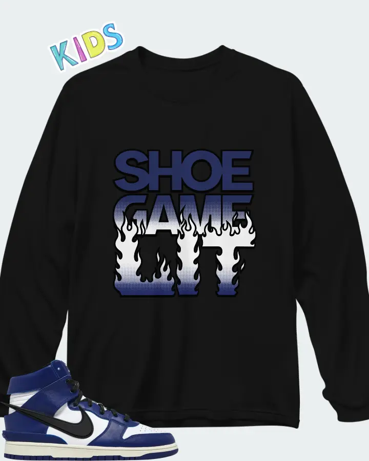 AMBUSH x Nike Dunk High Deep Royal Matching Kid's Long Sleeve T-Shirt