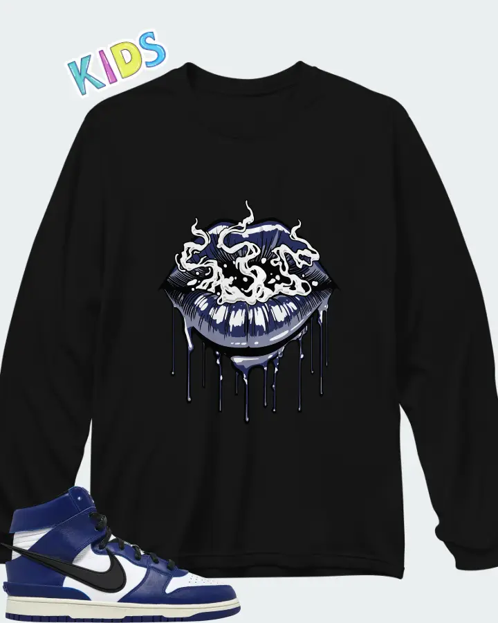 AMBUSH x Nike Dunk High Deep Royal Matching Kid's Long Sleeve T-Shirt