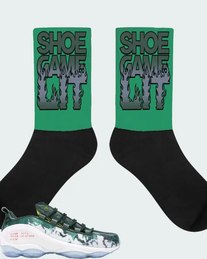 Reebok DMX Run 10 Sneaker Matching Kelly Green Socks - Shoe Game Lit Refreshed