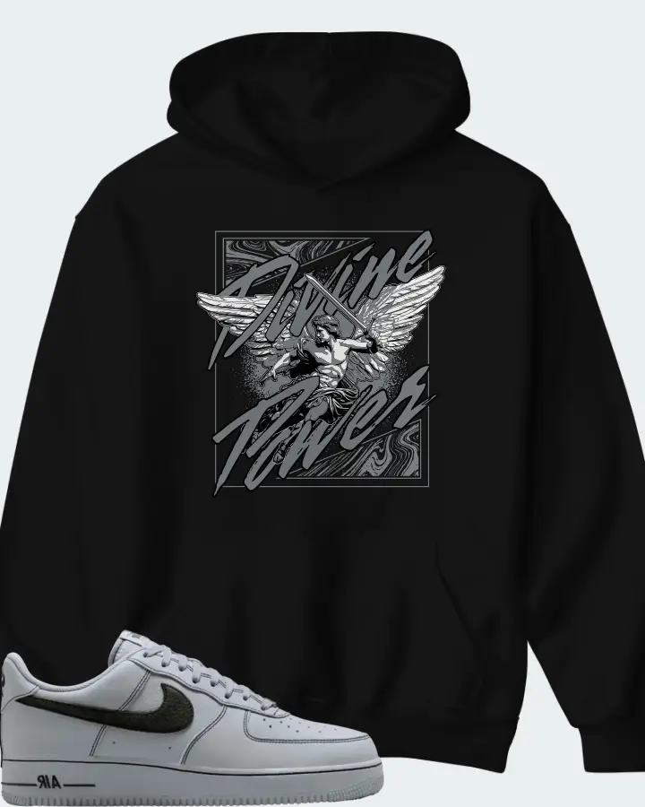 Nike Air Force 1 '07 LV8 Wolf Grey Black Matching Hoodie