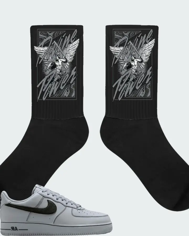 Nike Air Force 1 '07 LV8 Wolf Grey Black Matching Socks