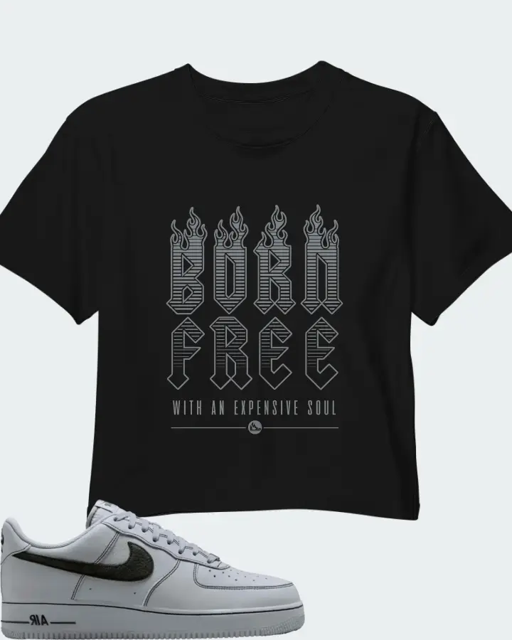 Nike Air Force 1 '07 LV8 Wolf Grey Black Matching Crop Top