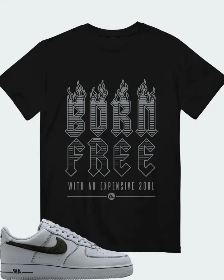 Nike Air Force 1 '07 LV8 Wolf Grey Black Matching T-Shirt