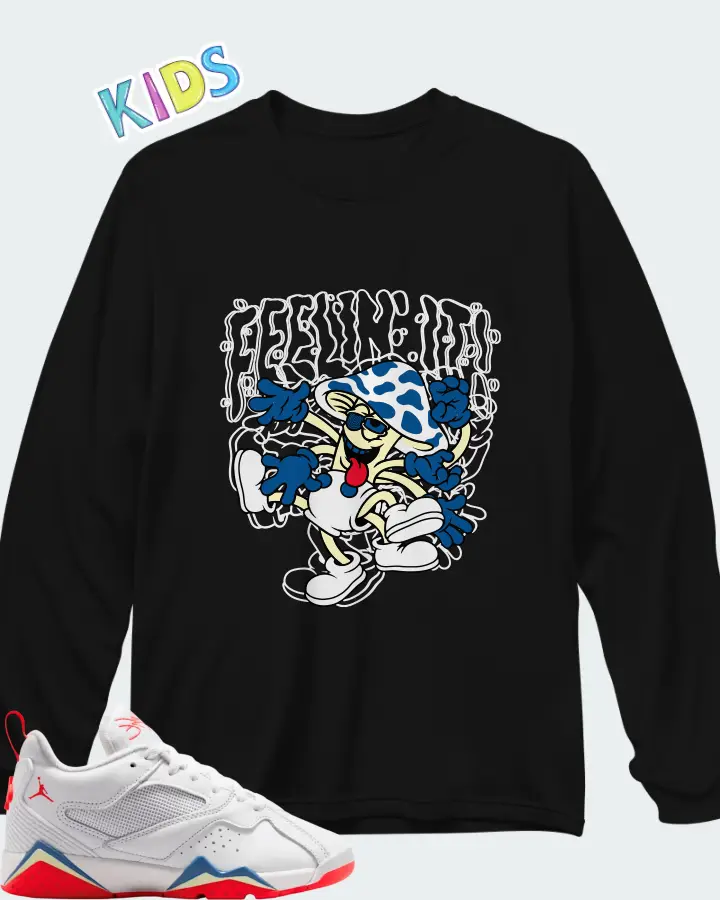 Jordan MVP 92 White Game Royal Infrared Matching Kid's Long Sleeve T-Shirt