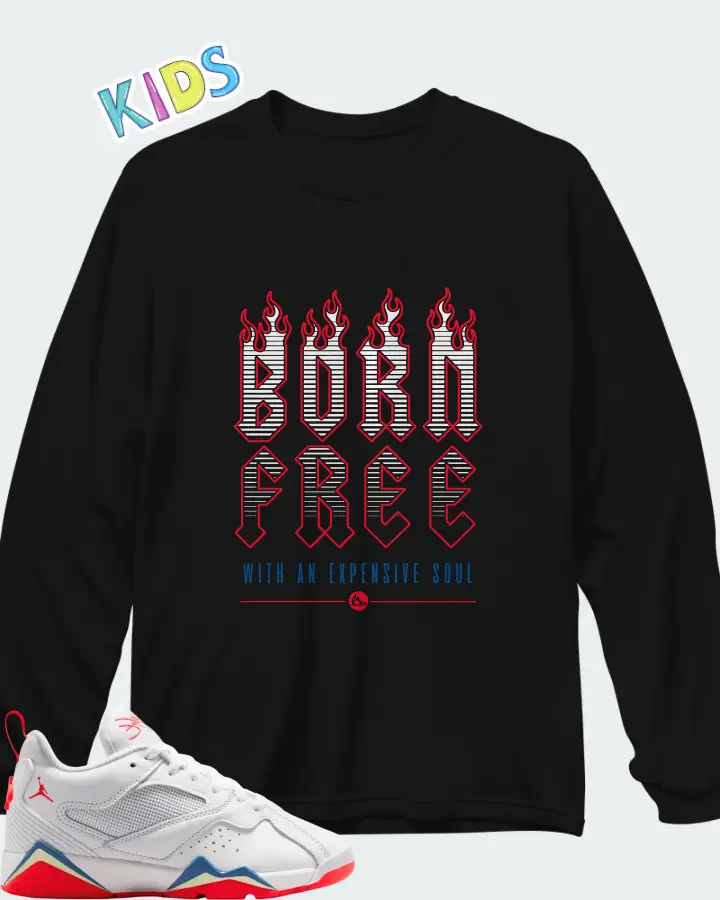 Jordan MVP 92 White Game Royal Infrared Matching Kid's Long Sleeve T-Shirt