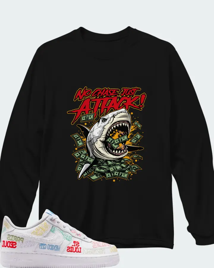 Nike Air Force 1 On Tour White Matching Long Sleeve T-Shirt