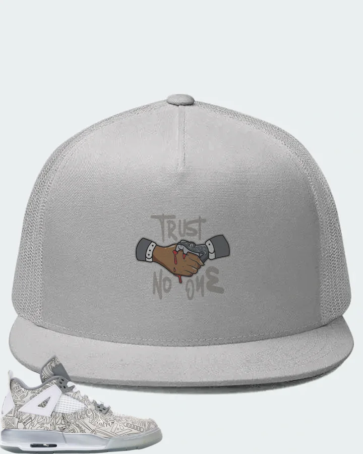 Jordan 4 Retro Sneaker Matching White Hat - Trust No One