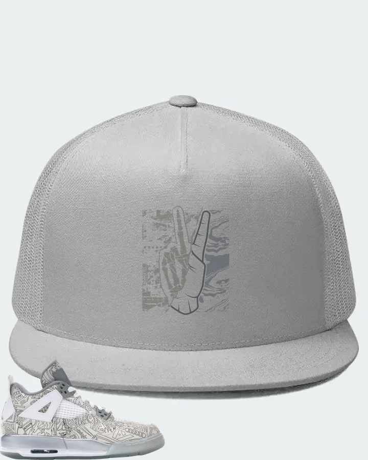 Jordan 4 Retro Sneaker Matching White Hat - Peace of mind