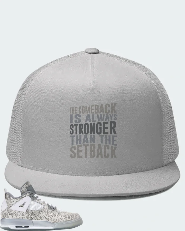 Jordan 4 Retro Sneaker Matching White Hat - The Comeback