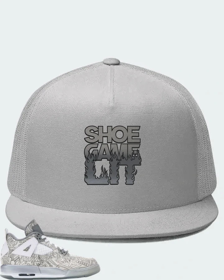 Jordan 4 Retro Sneaker Matching White Hat - Shoe Game Lit Refreshed
