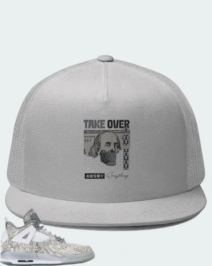 Jordan 4 Retro Sneaker Matching White Hat - Take Over