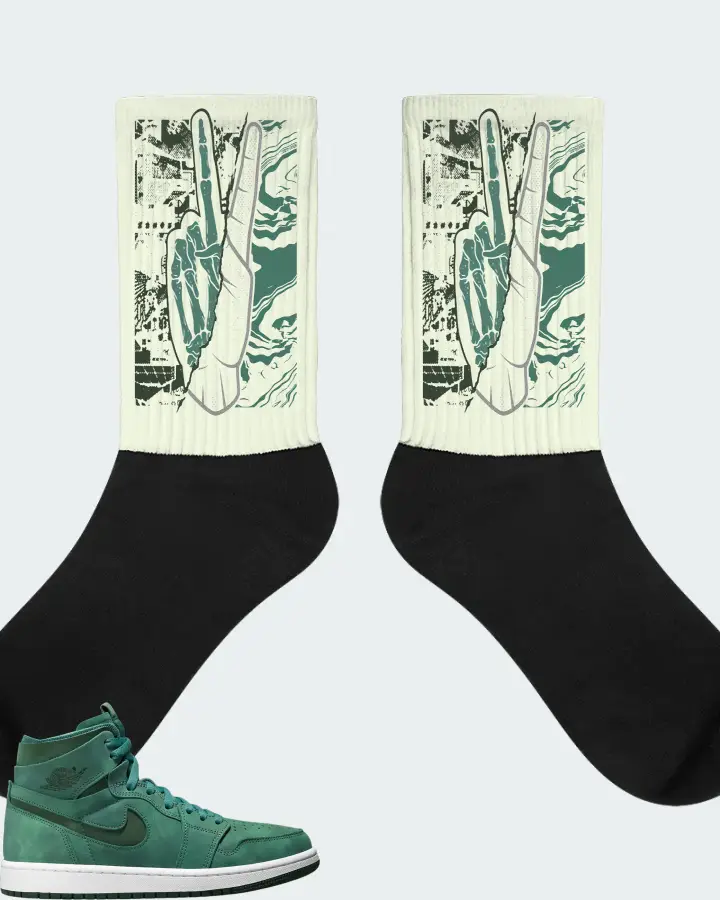 Jordan 1 High Zoom Air CMFT Sneaker Matching Citron Socks - Peace of mind