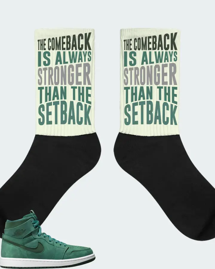 Jordan 1 High Zoom Air CMFT Sneaker Matching Citron Socks - The Comeback